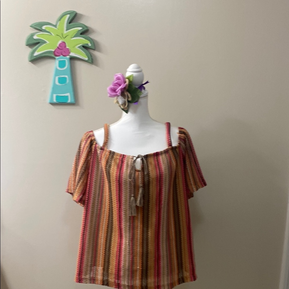 Cato Multicolor Knit Type Striped Blouse